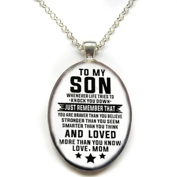 NEW! Sentimental Son Pendant & Silver Chain Necklace. NWOT - Picture 1 of 3